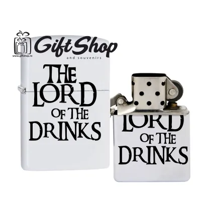 The lord of drinks, bricheta metalica gravata laser cu mesaj